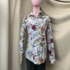 Only & Sons Stefano LS Stretch Floral Slim Bird Printed Longsleeve Collared Butt